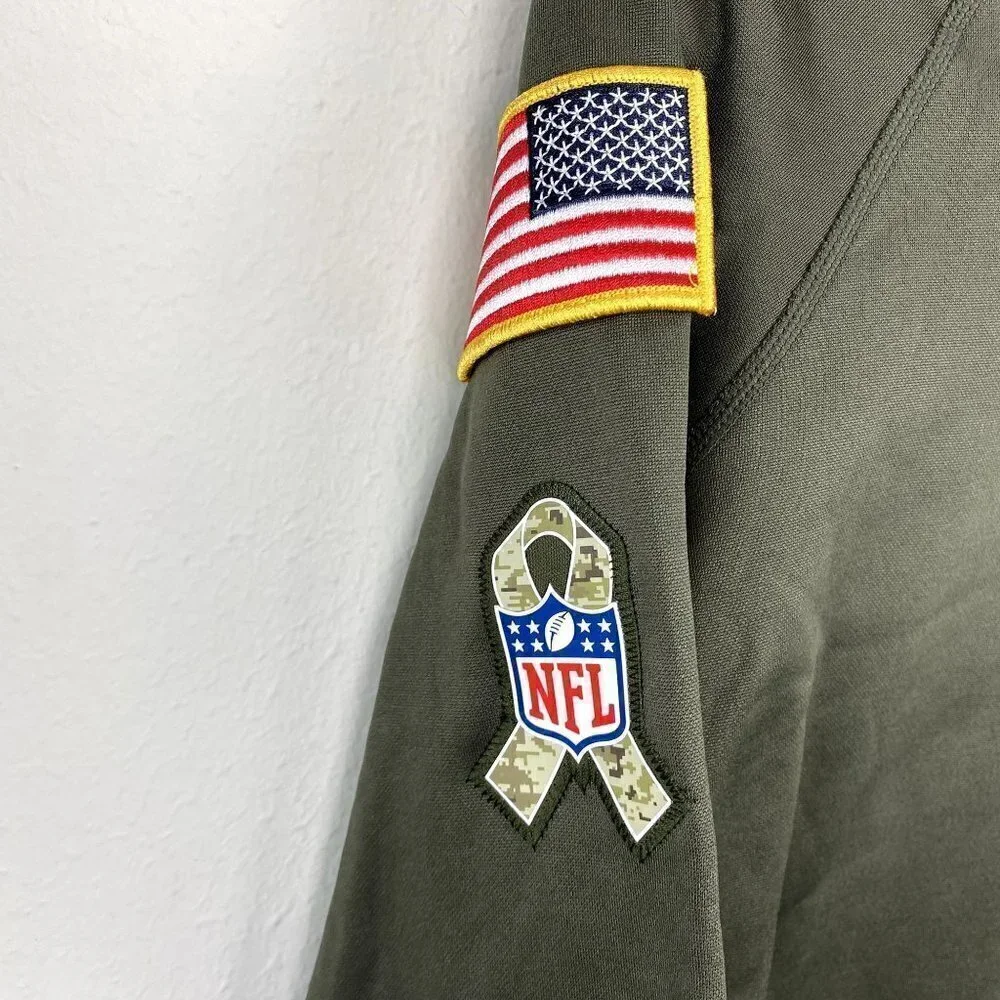 Nike Eagles Salute to Service Sideline Therma Pullover Hoodie Olive S
